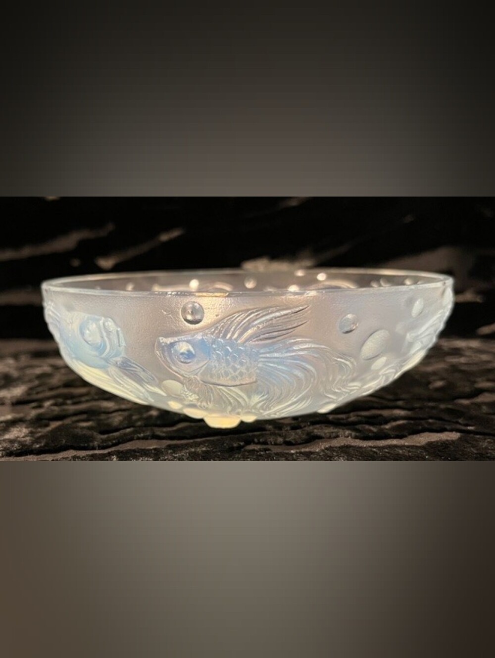 Sabino "Bols Poissons" Iridescent‎ Art Glass Goldfish Bowl Post War Signed - Picture 5 of 9